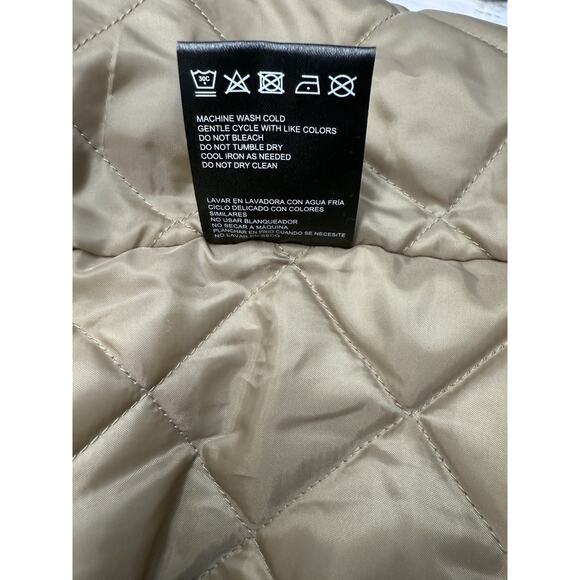 Weatherproof Waterproof Hooded Trench Coat Women's Size 2X Belted Khaki Quilted - Picture 6 of 10